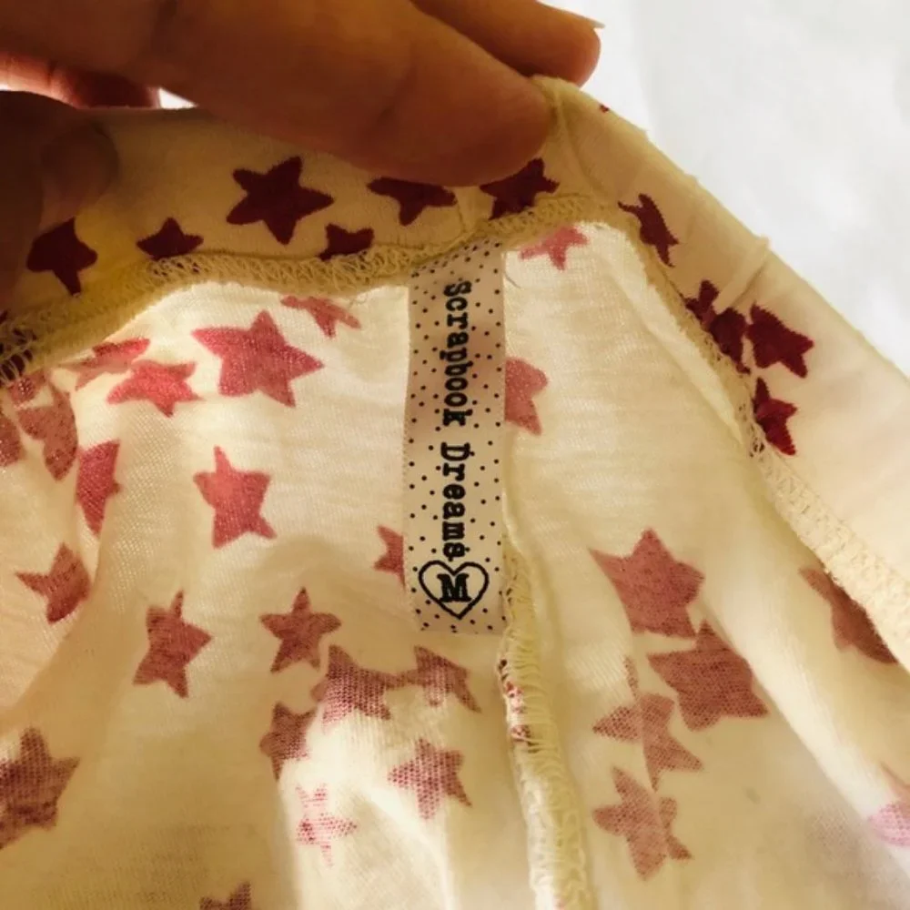 Nordstrom Scrapbook Dreams pink star pattern cheeky pajama bottoms size medium - Picture 3 of 5